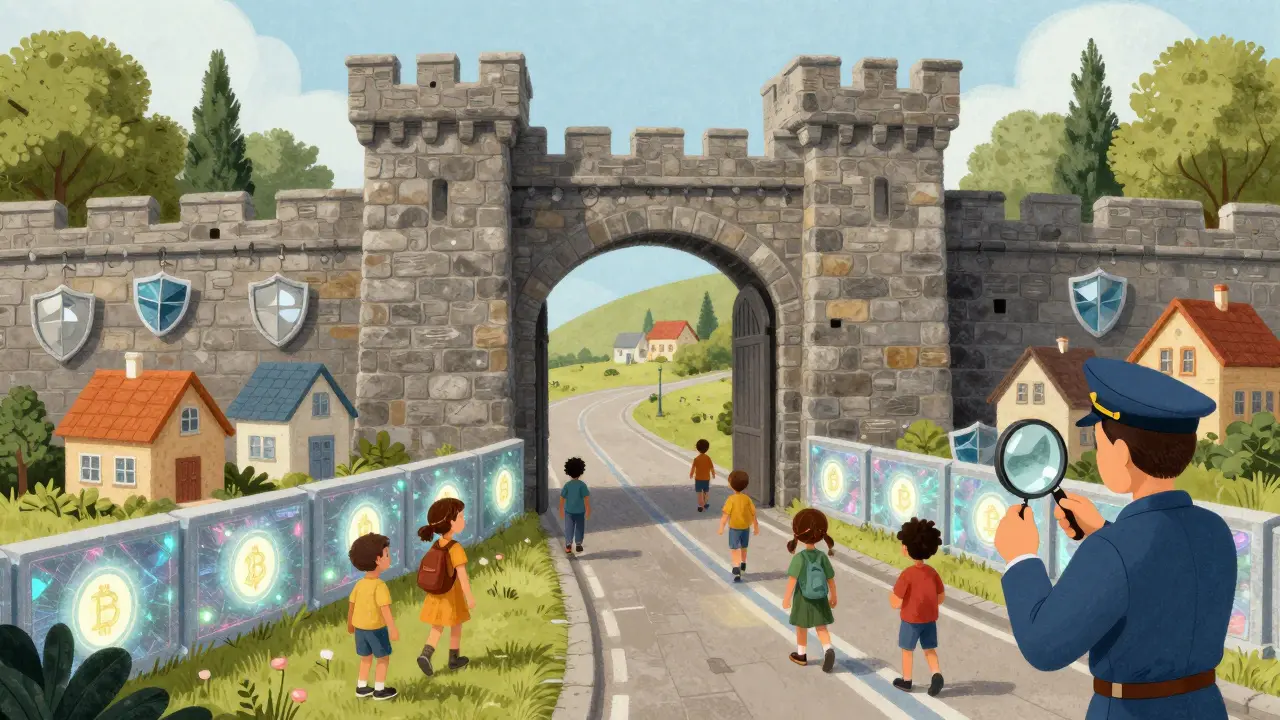 Stone gate separating domestic economy from international crypto trade