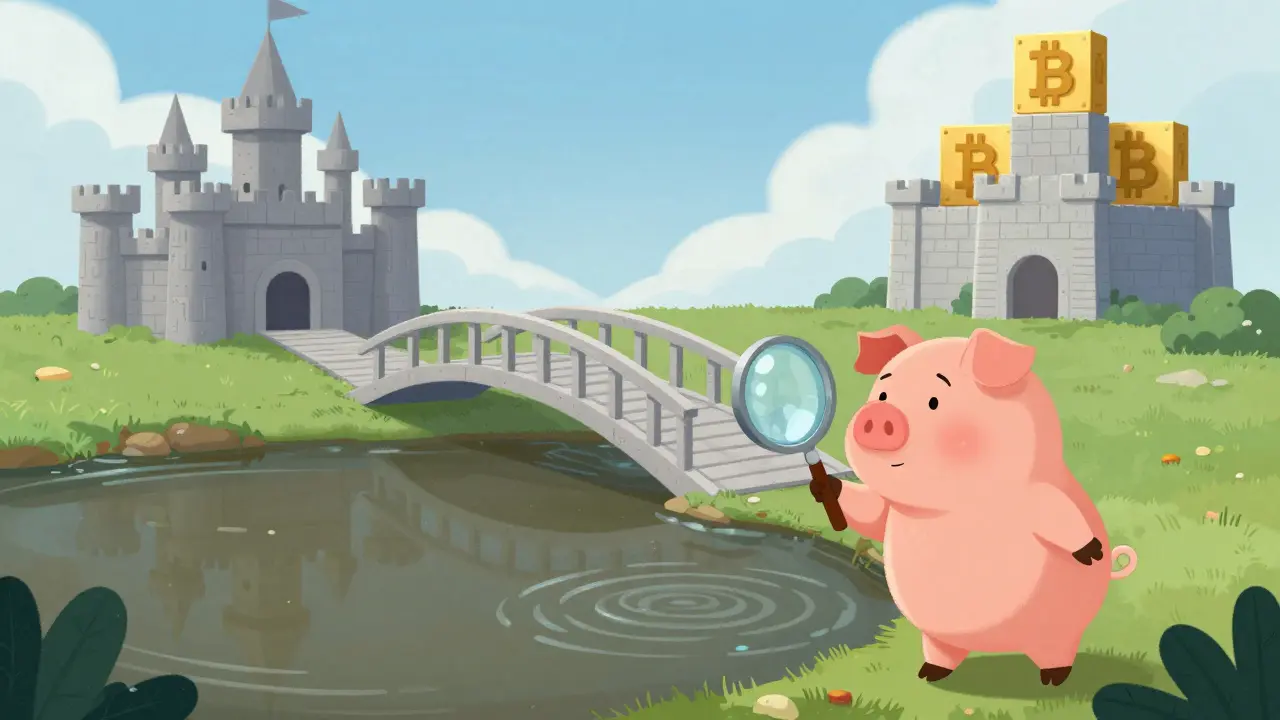 Cartoon pig inspecting a murky pond representing low liquidity risks