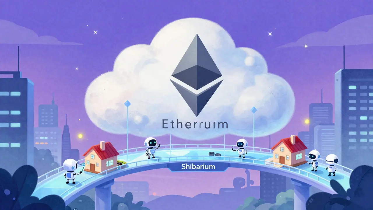 Cute robots building apps on the Shibarium bridge network