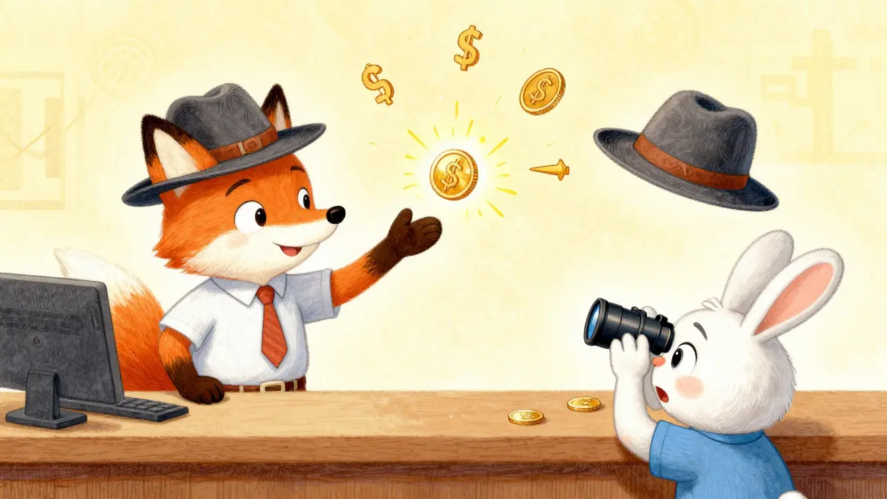 Fox trader faking volume by passing one coin between two hats
