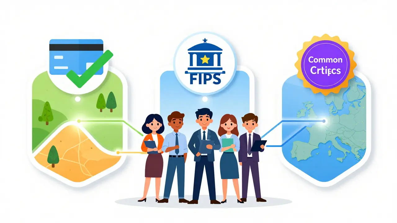 Illustration of IT pros managing PCI, FIPS, and Common Criteria zones.