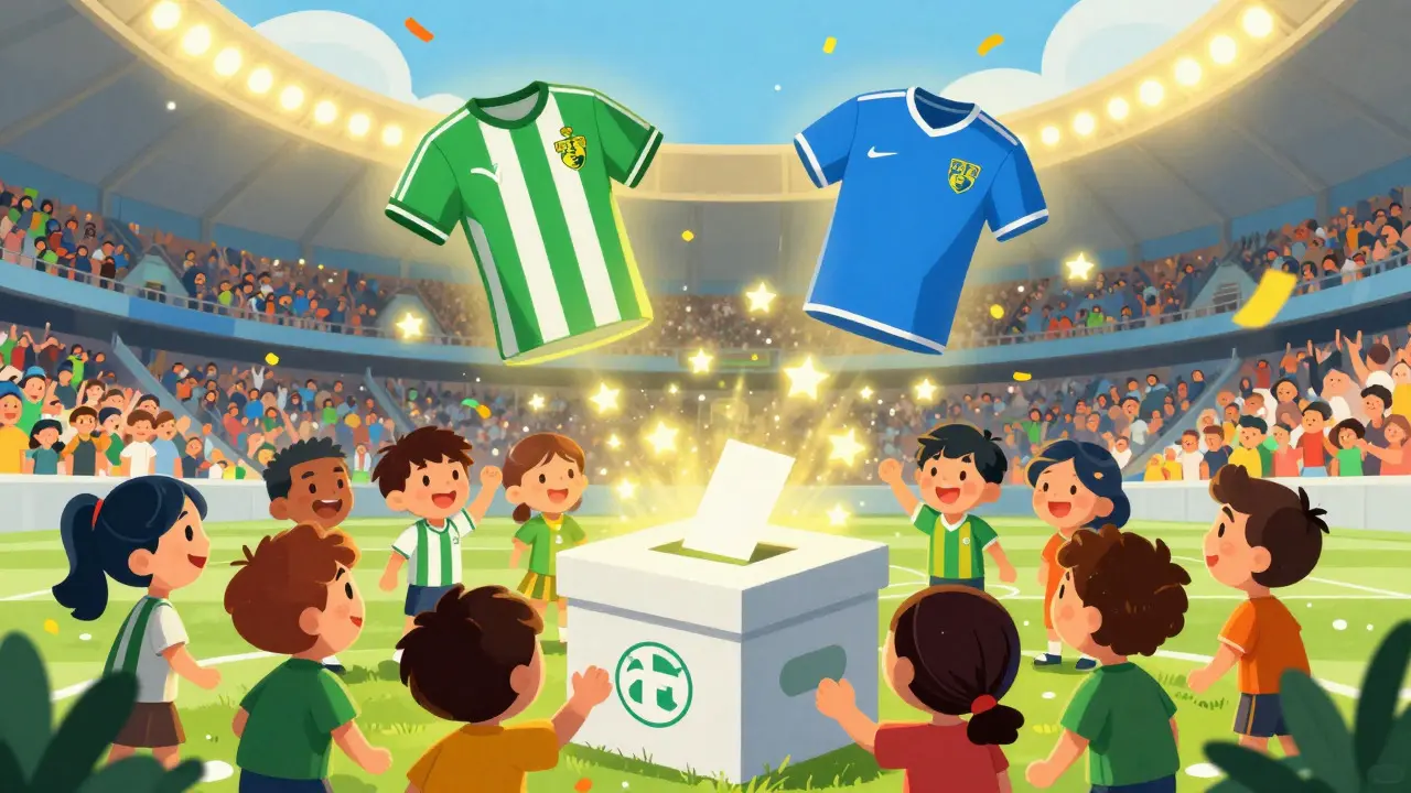 Fans voting for jersey design in stadium